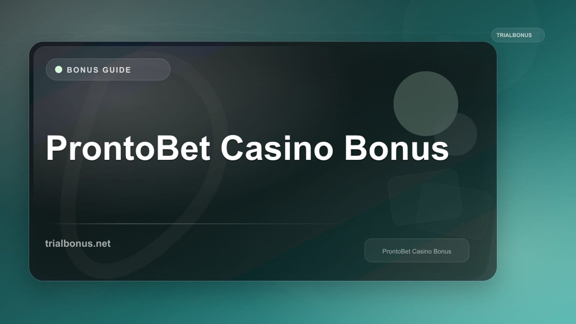 ProntoBet Casino Bonus review