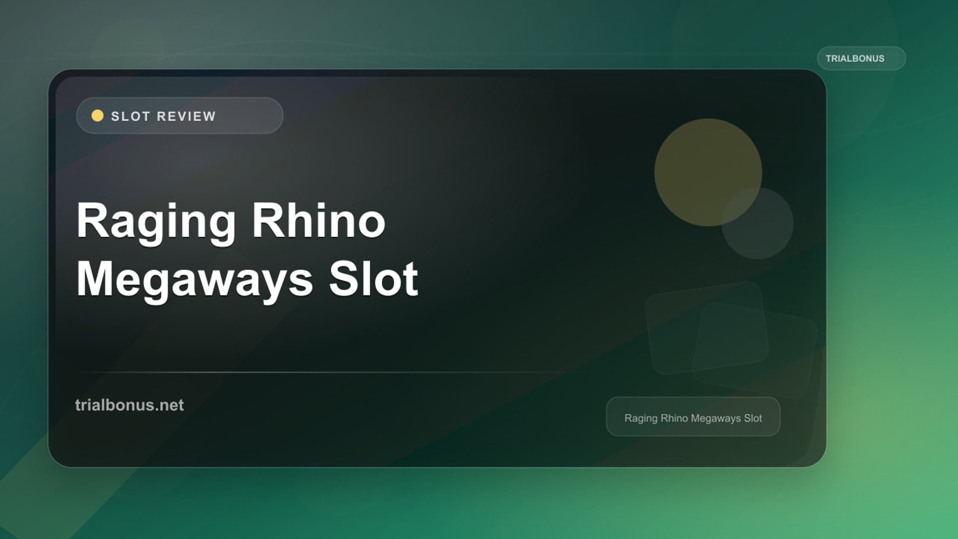 Raging Rhino Megaways Slot review