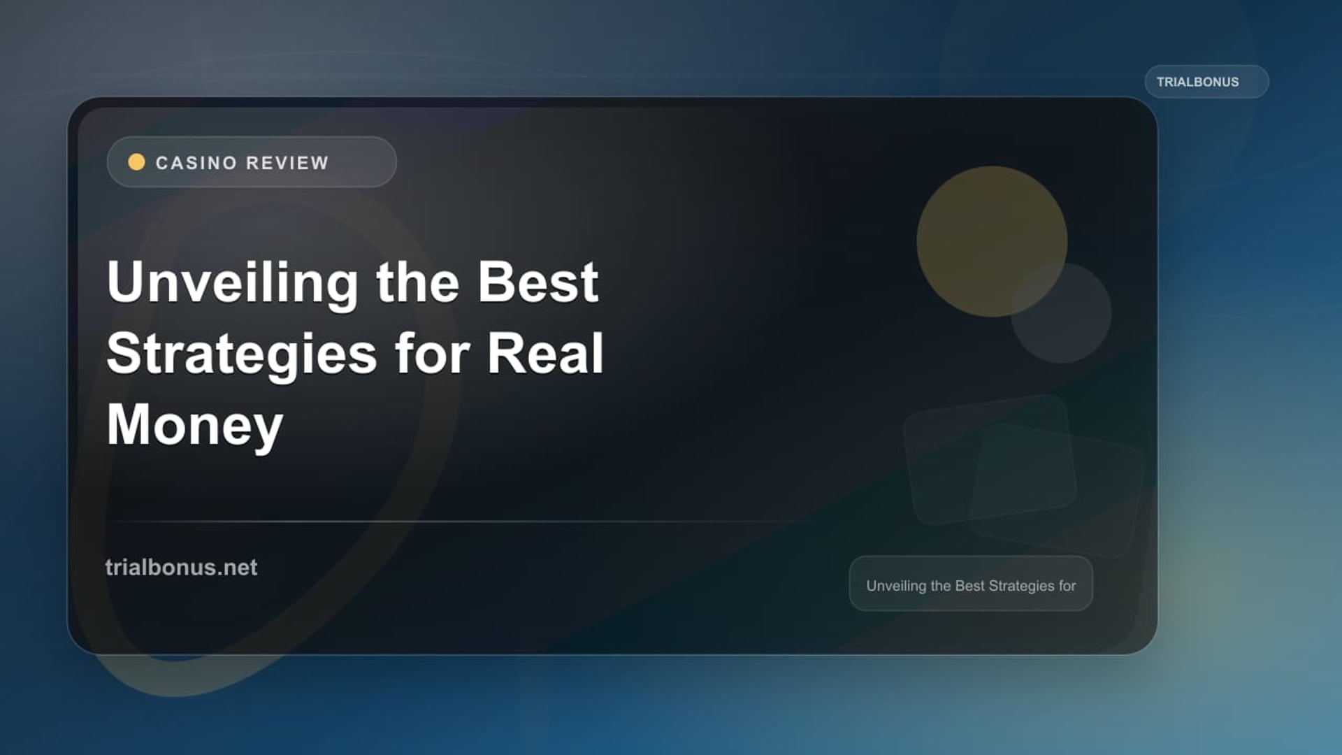 Unveiling the Best Strategies for Real Money Online Casino Canada review