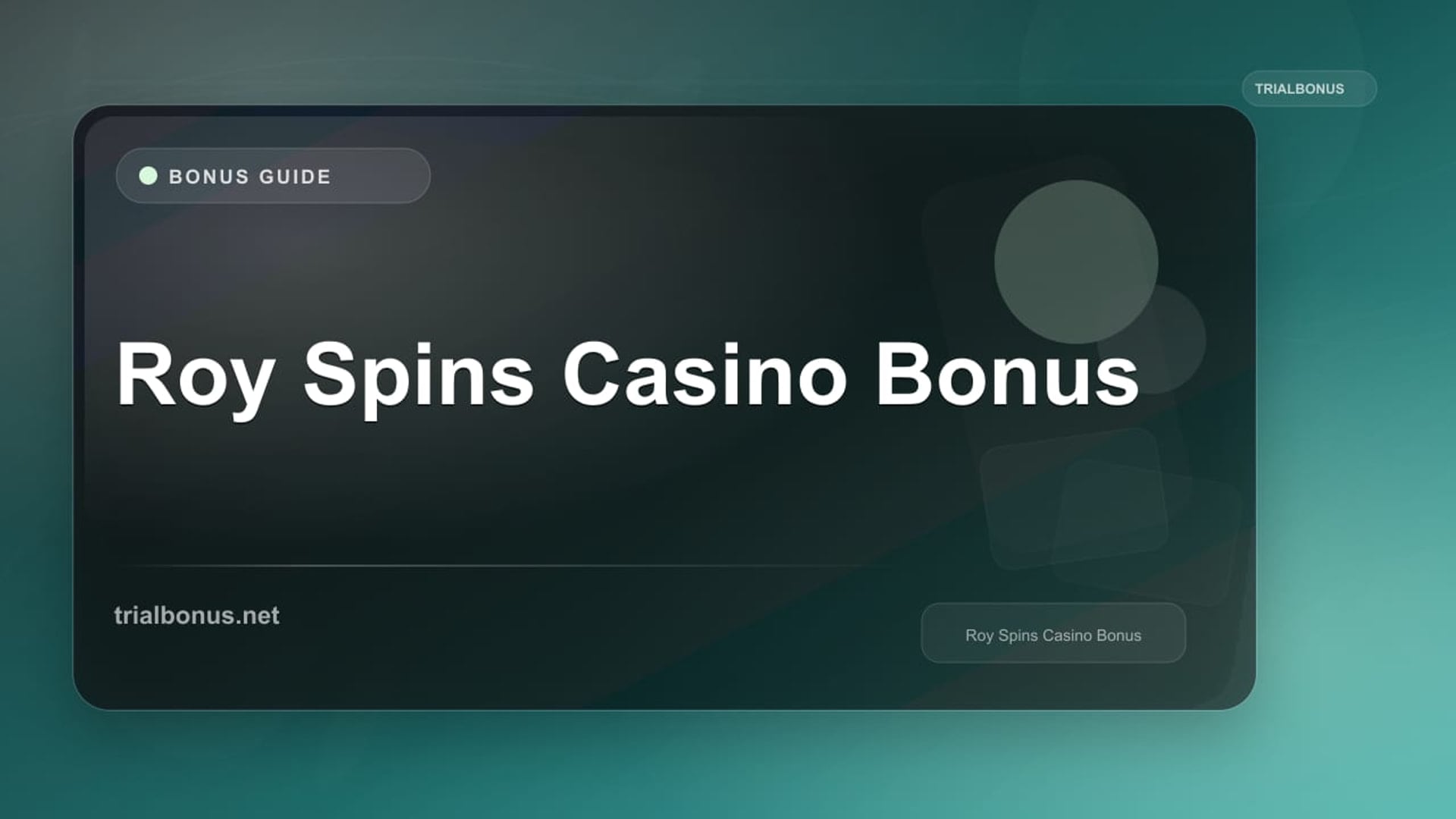 Roy Spins Casino Bonus review