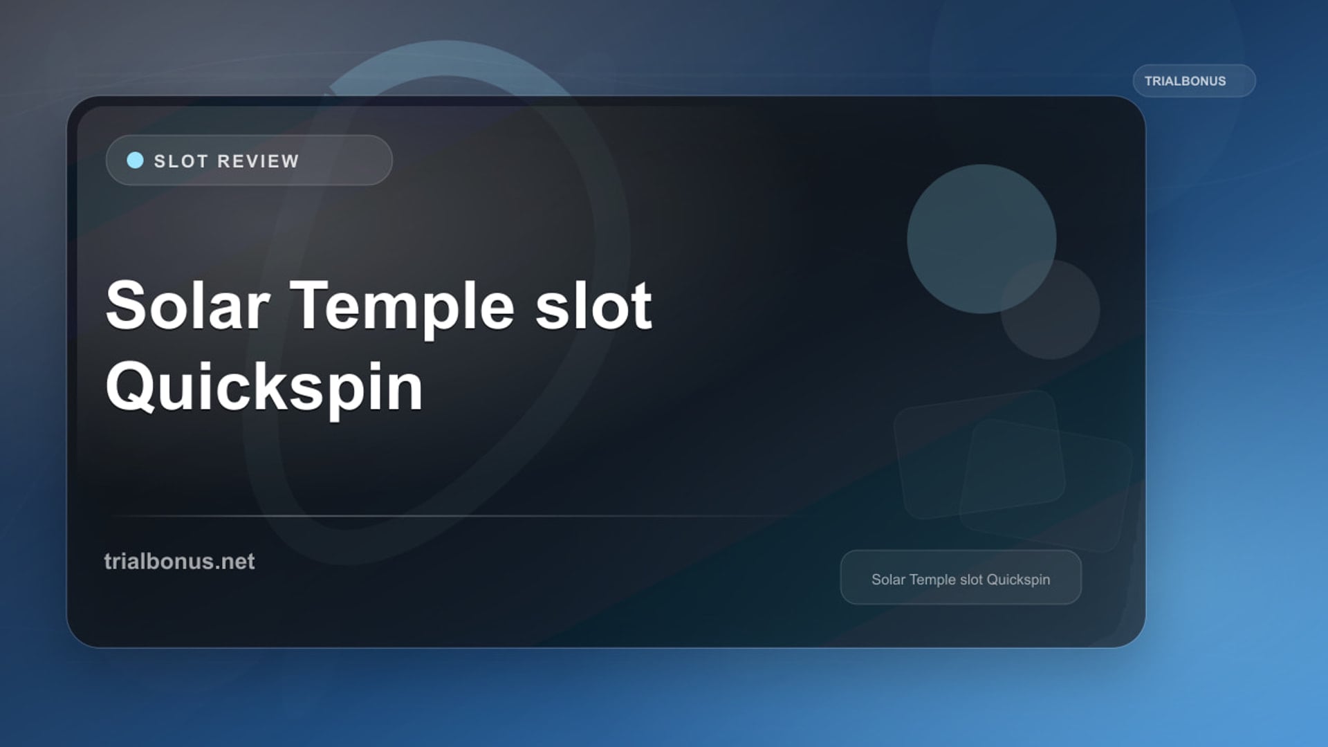 Solar Temple Slot: What to Check Before Playing review