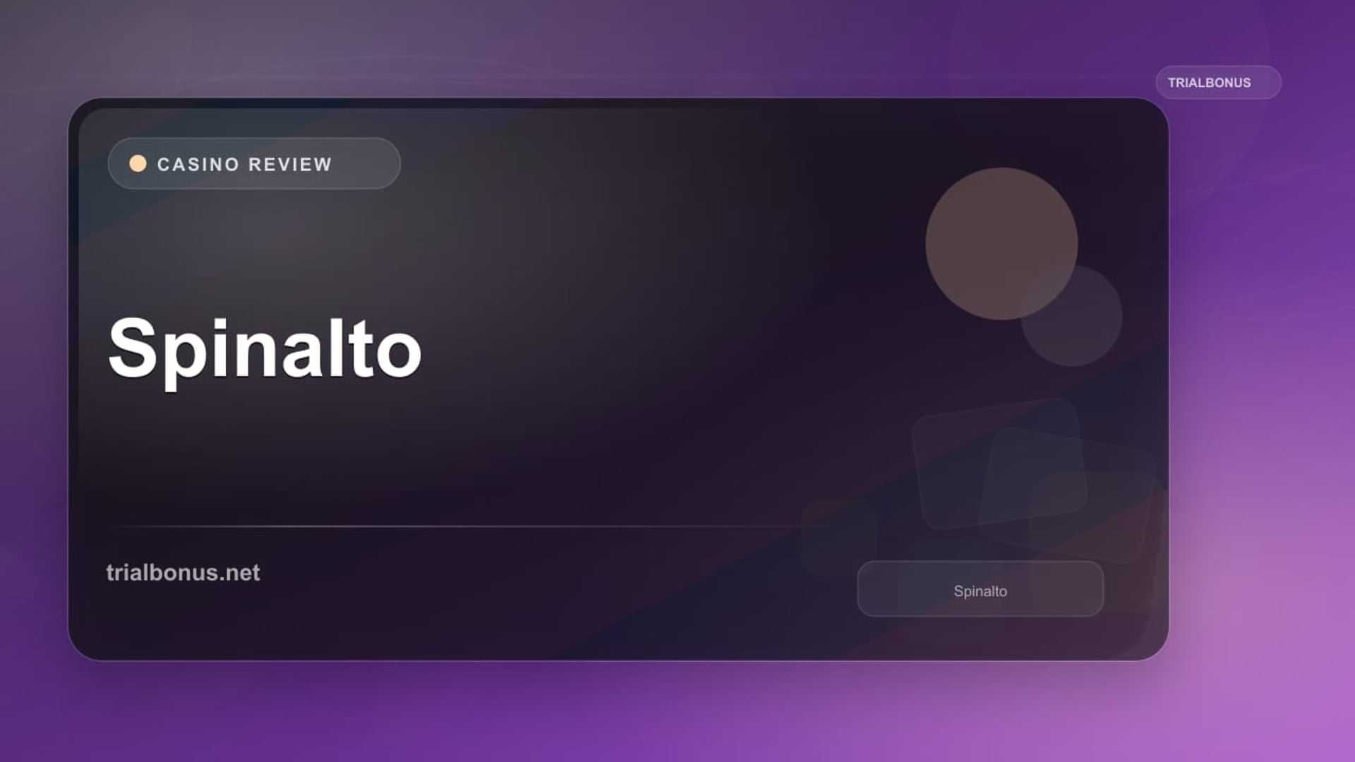 Spinalto review