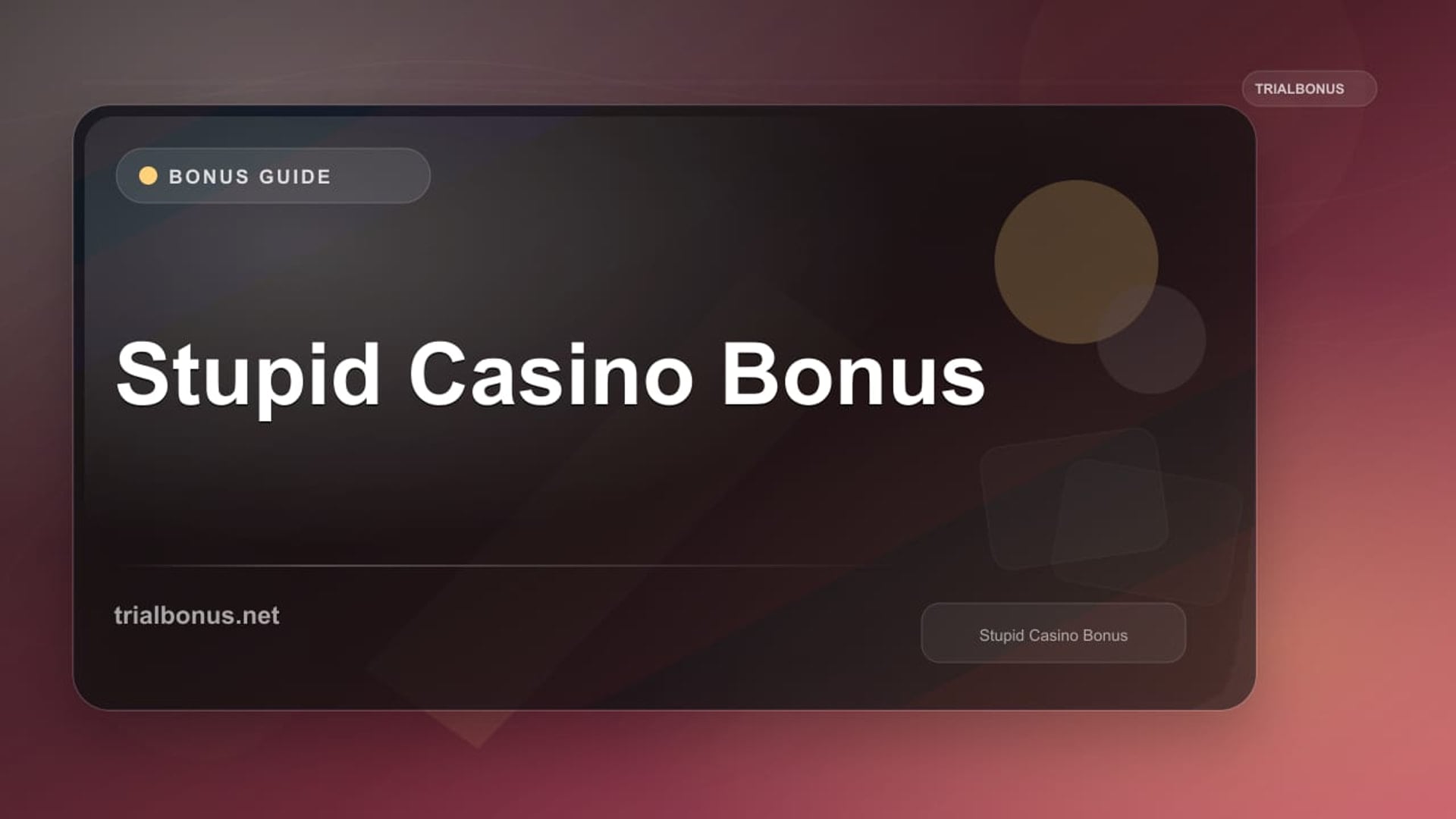 Stupid Casino Bonus review