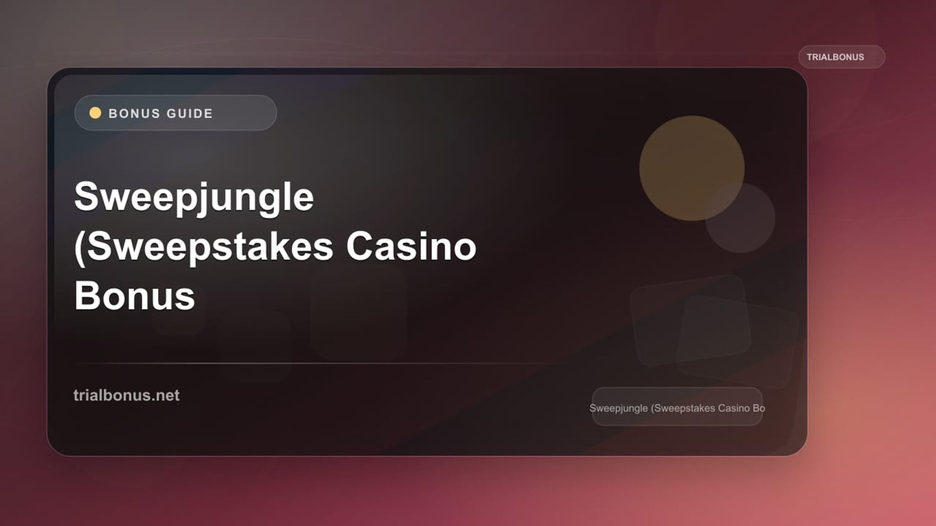 Sweepjungle (Sweepstakes Casino Bonus review