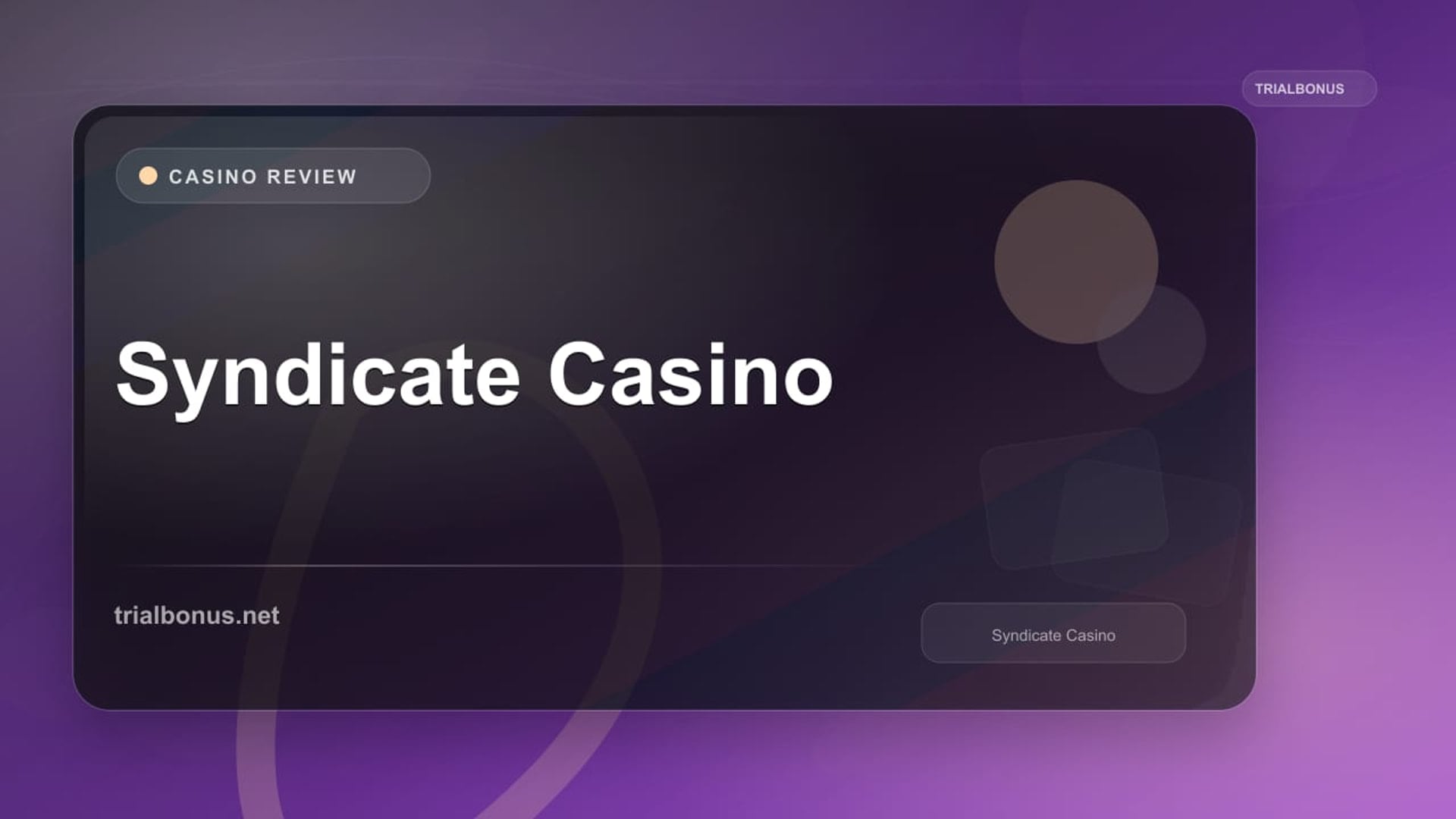 Syndicate Casino review