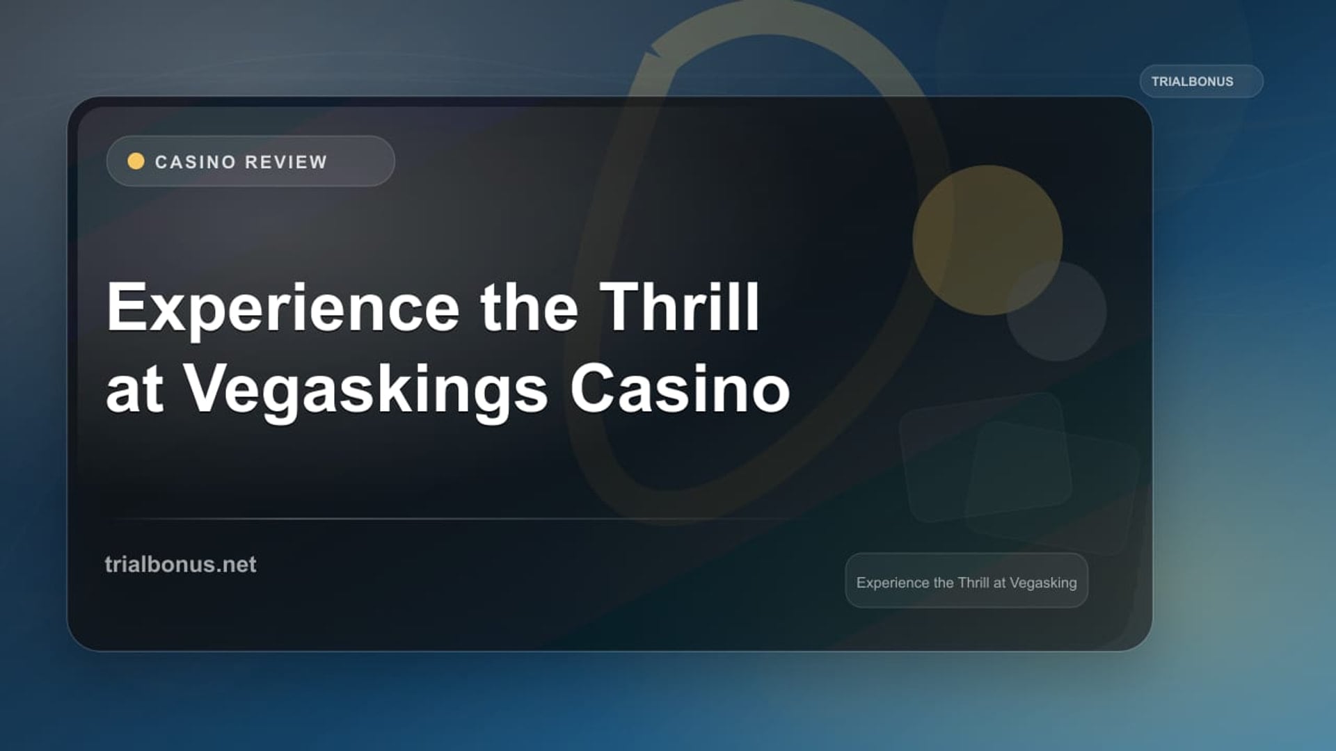Experience the Thrill at Vegaskings Casino review