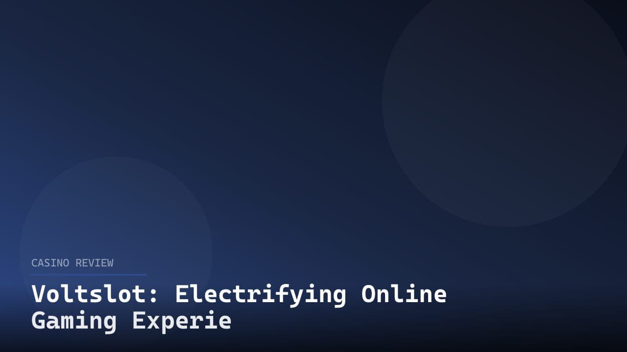 Voltslot: Electrifying Online Gaming Experience review