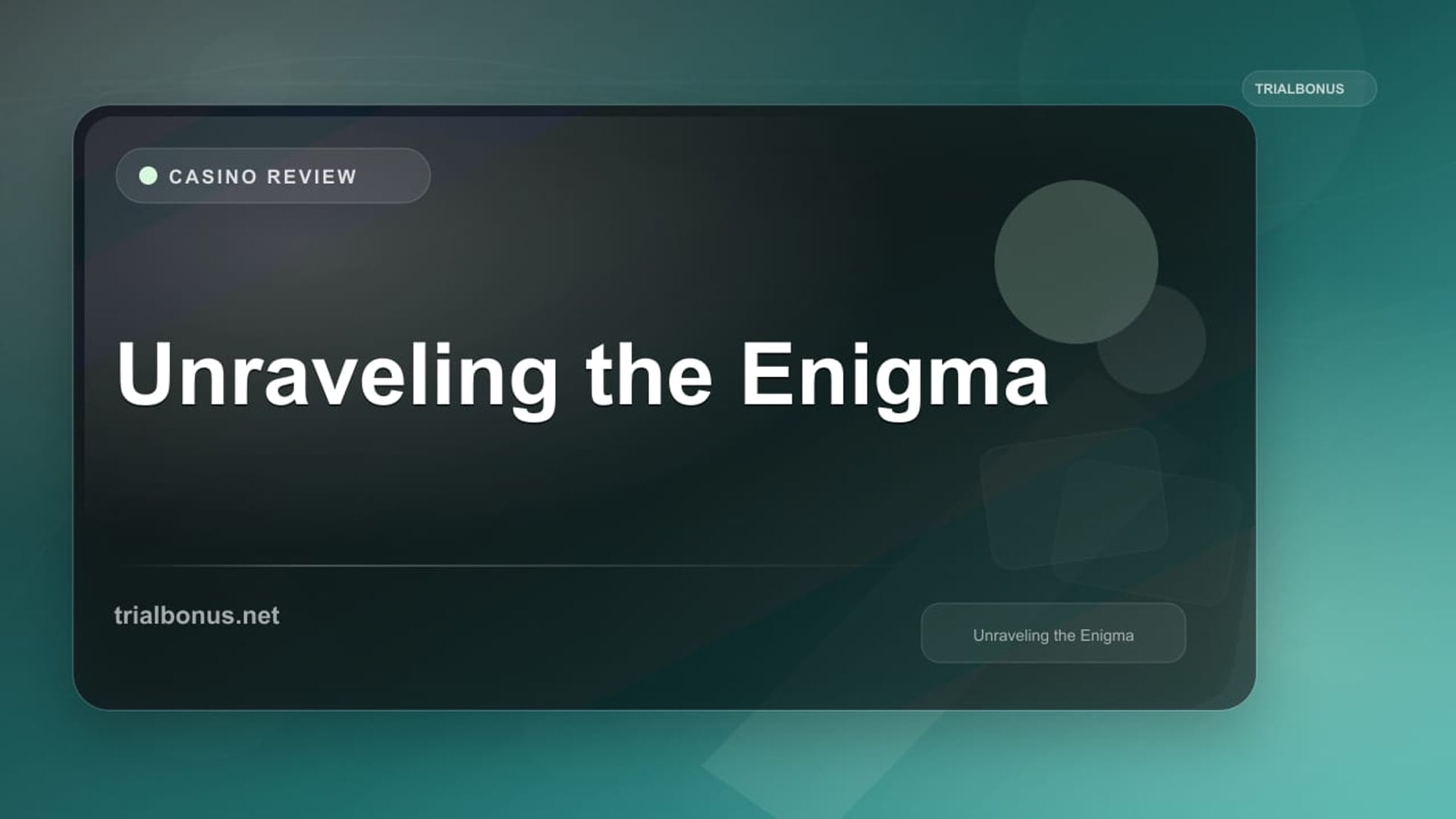 Unraveling the Enigma review