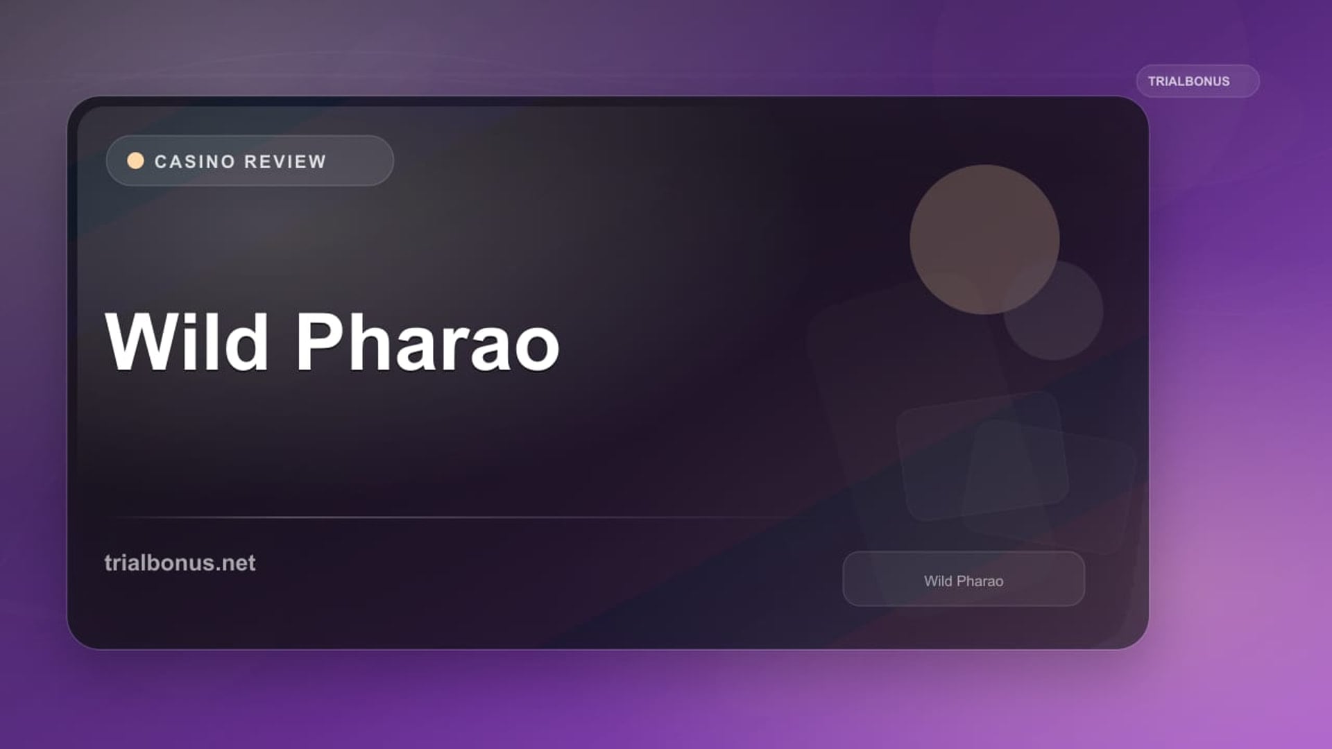 Wild Pharao review
